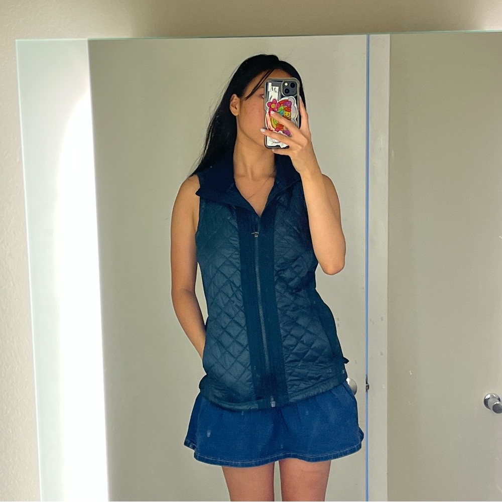 athleta vest teal green turqoise athleisure sport sporty chic women’s size small